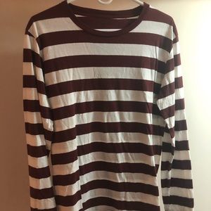 Maroon Striped long sleeve Globe shirt